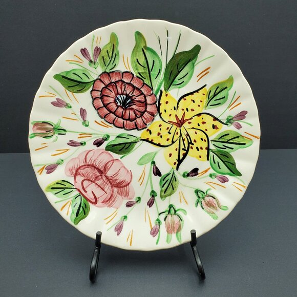 Blue Ridge Southern Potteries Tiger Lily Salad Plates Vintage Hand Painted Plate - Picture 8 of 12